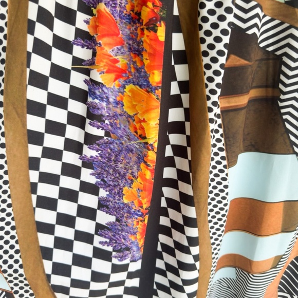 Clover Canyon Sleeveless Empire Waist Multicolor Geometric Stretch Maxi Dress S - Picture 8 of 10